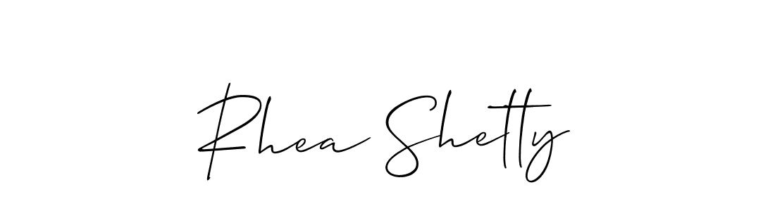 How to make Rhea Shetty signature? Allison_Script is a professional autograph style. Create handwritten signature for Rhea Shetty name. Rhea Shetty signature style 2 images and pictures png