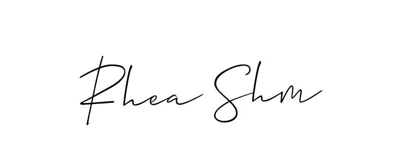 if you are searching for the best signature style for your name Rhea Shm. so please give up your signature search. here we have designed multiple signature styles  using Allison_Script. Rhea Shm signature style 2 images and pictures png