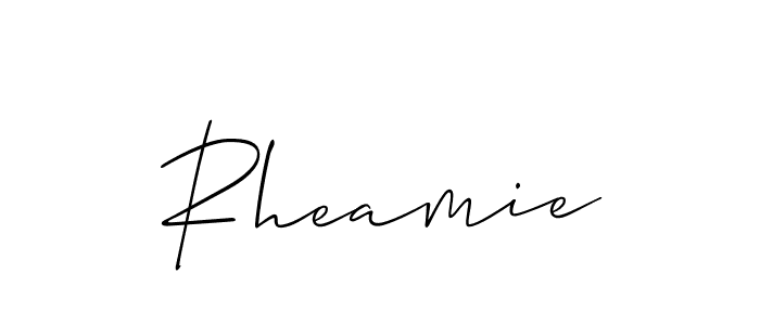 Design your own signature with our free online signature maker. With this signature software, you can create a handwritten (Allison_Script) signature for name Rheamie. Rheamie signature style 2 images and pictures png