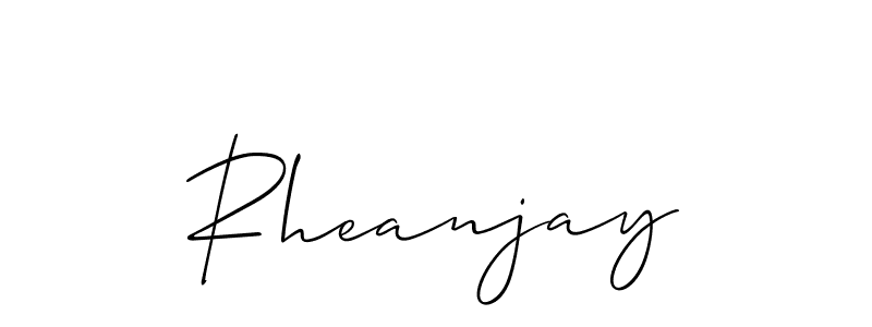 It looks lik you need a new signature style for name Rheanjay. Design unique handwritten (Allison_Script) signature with our free signature maker in just a few clicks. Rheanjay signature style 2 images and pictures png