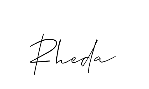 Create a beautiful signature design for name Rheda. With this signature (Allison_Script) fonts, you can make a handwritten signature for free. Rheda signature style 2 images and pictures png