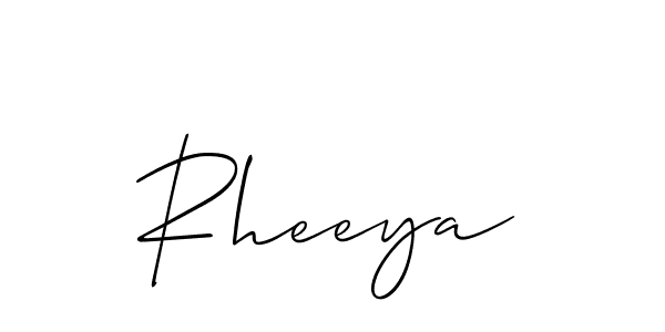 How to make Rheeya signature? Allison_Script is a professional autograph style. Create handwritten signature for Rheeya name. Rheeya signature style 2 images and pictures png