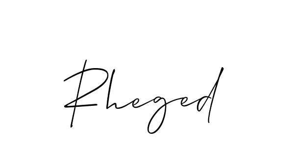 Create a beautiful signature design for name Rheged. With this signature (Allison_Script) fonts, you can make a handwritten signature for free. Rheged signature style 2 images and pictures png