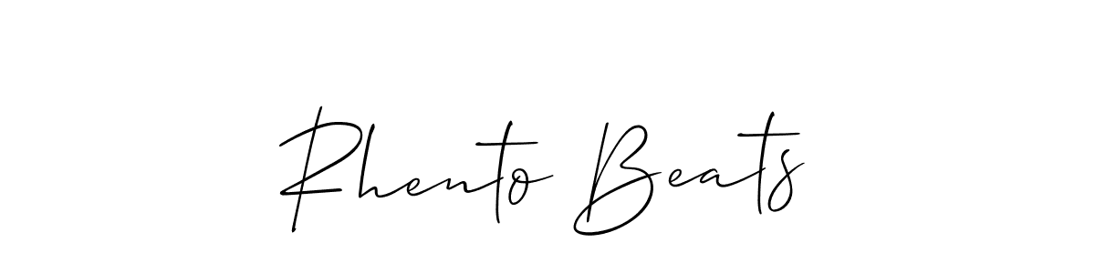 Make a short Rhento Beats signature style. Manage your documents anywhere anytime using Allison_Script. Create and add eSignatures, submit forms, share and send files easily. Rhento Beats signature style 2 images and pictures png