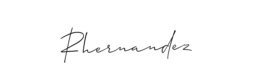 How to make Rhernandez name signature. Use Allison_Script style for creating short signs online. This is the latest handwritten sign. Rhernandez signature style 2 images and pictures png