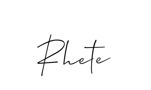 How to make Rhete name signature. Use Allison_Script style for creating short signs online. This is the latest handwritten sign. Rhete signature style 2 images and pictures png