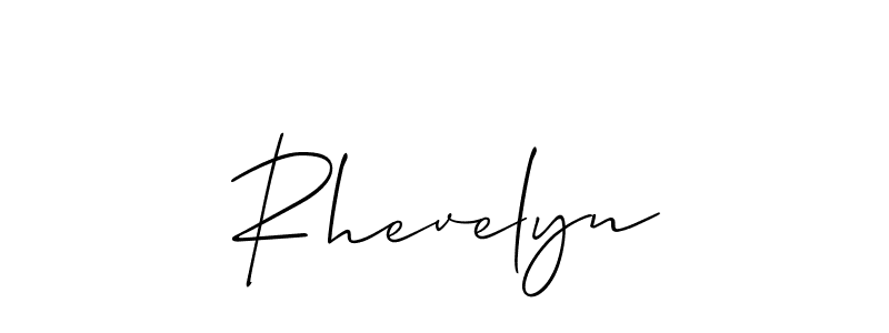 Make a beautiful signature design for name Rhevelyn. With this signature (Allison_Script) style, you can create a handwritten signature for free. Rhevelyn signature style 2 images and pictures png
