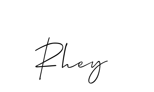 Also You can easily find your signature by using the search form. We will create Rhey  name handwritten signature images for you free of cost using Allison_Script sign style. Rhey  signature style 2 images and pictures png