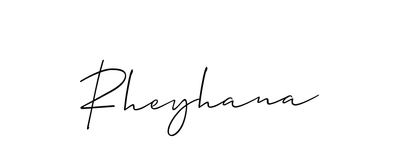 Also we have Rheyhana name is the best signature style. Create professional handwritten signature collection using Allison_Script autograph style. Rheyhana signature style 2 images and pictures png