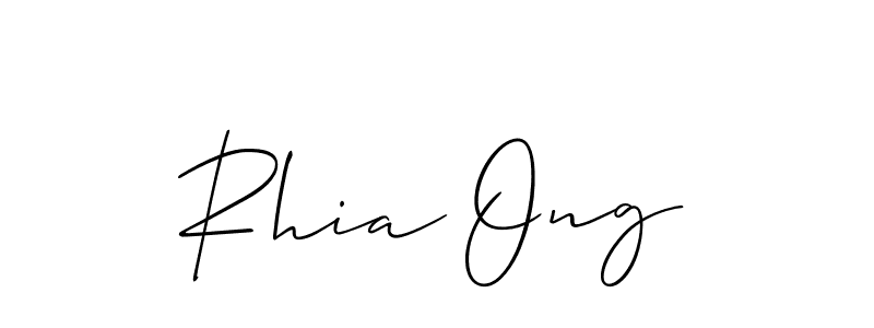 Also we have Rhia Ong name is the best signature style. Create professional handwritten signature collection using Allison_Script autograph style. Rhia Ong signature style 2 images and pictures png
