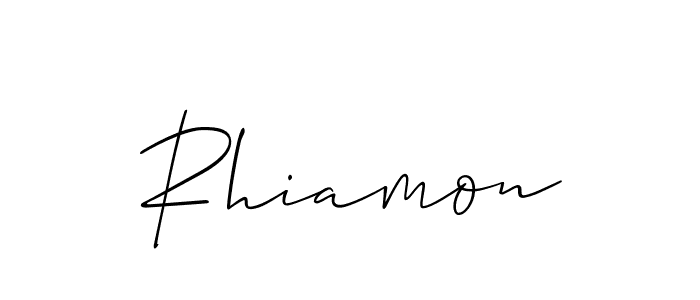 Allison_Script is a professional signature style that is perfect for those who want to add a touch of class to their signature. It is also a great choice for those who want to make their signature more unique. Get Rhiamon name to fancy signature for free. Rhiamon signature style 2 images and pictures png
