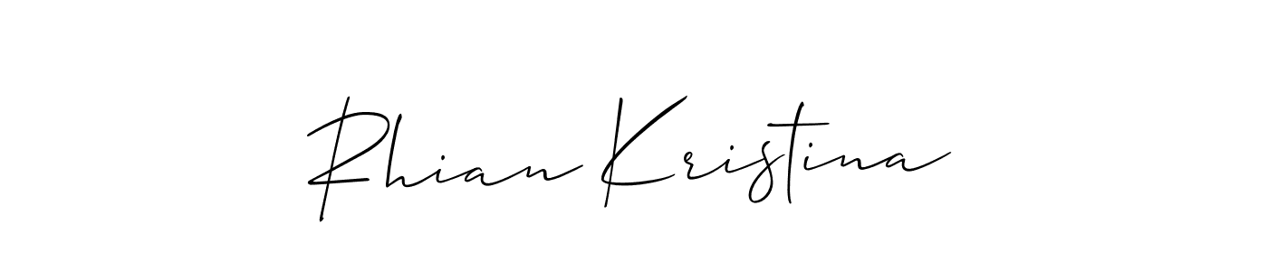 How to make Rhian Kristina signature? Allison_Script is a professional autograph style. Create handwritten signature for Rhian Kristina name. Rhian Kristina signature style 2 images and pictures png