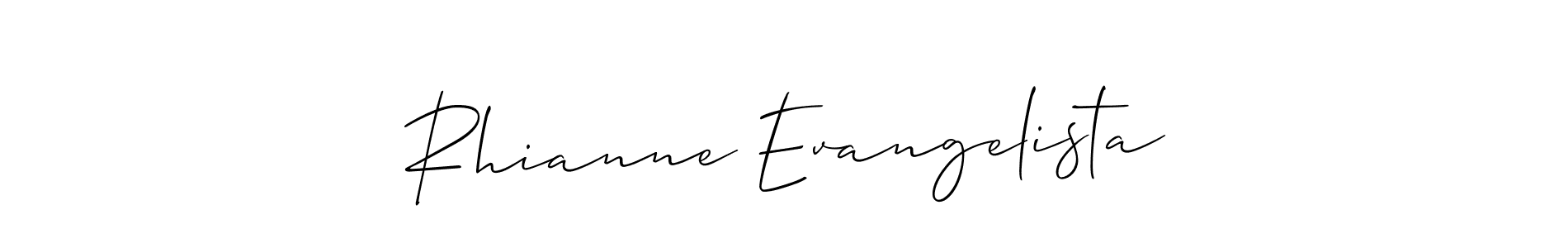 Make a beautiful signature design for name Rhianne Evangelista. With this signature (Allison_Script) style, you can create a handwritten signature for free. Rhianne Evangelista signature style 2 images and pictures png