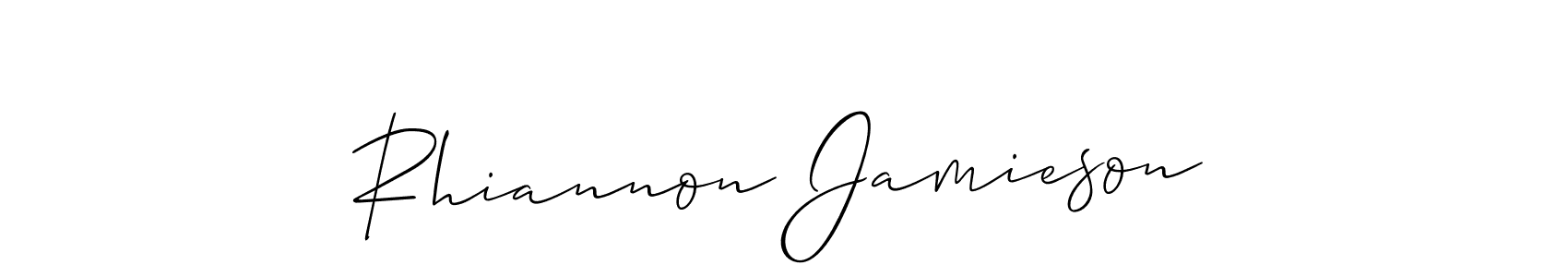 Make a beautiful signature design for name Rhiannon Jamieson. With this signature (Allison_Script) style, you can create a handwritten signature for free. Rhiannon Jamieson signature style 2 images and pictures png