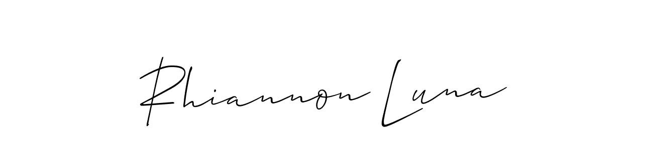 Rhiannon Luna stylish signature style. Best Handwritten Sign (Allison_Script) for my name. Handwritten Signature Collection Ideas for my name Rhiannon Luna. Rhiannon Luna signature style 2 images and pictures png