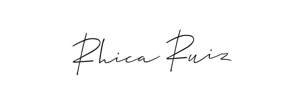 Rhica Ruiz stylish signature style. Best Handwritten Sign (Allison_Script) for my name. Handwritten Signature Collection Ideas for my name Rhica Ruiz. Rhica Ruiz signature style 2 images and pictures png