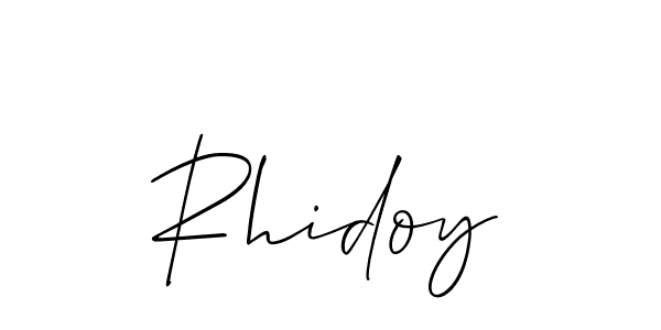 Create a beautiful signature design for name Rhidoy. With this signature (Allison_Script) fonts, you can make a handwritten signature for free. Rhidoy signature style 2 images and pictures png