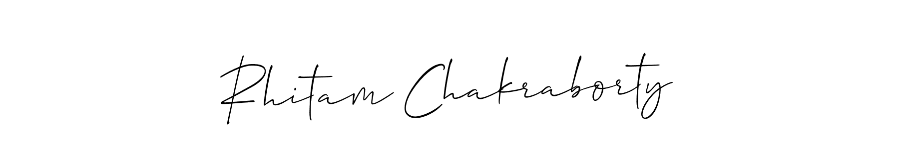 Create a beautiful signature design for name Rhitam Chakraborty. With this signature (Allison_Script) fonts, you can make a handwritten signature for free. Rhitam Chakraborty signature style 2 images and pictures png