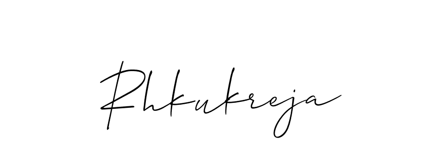 Make a short Rhkukreja signature style. Manage your documents anywhere anytime using Allison_Script. Create and add eSignatures, submit forms, share and send files easily. Rhkukreja signature style 2 images and pictures png