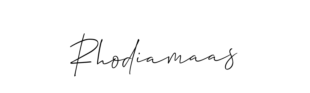 Design your own signature with our free online signature maker. With this signature software, you can create a handwritten (Allison_Script) signature for name Rhodiamaas. Rhodiamaas signature style 2 images and pictures png