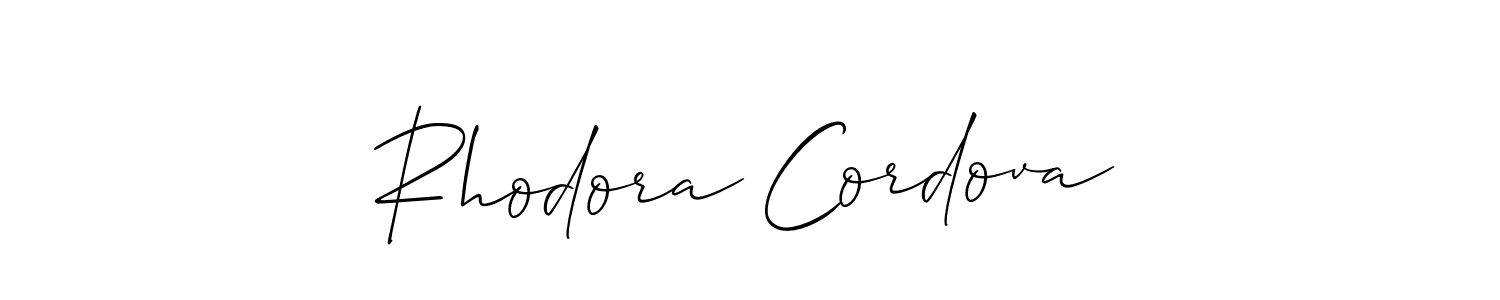 if you are searching for the best signature style for your name Rhodora Cordova. so please give up your signature search. here we have designed multiple signature styles  using Allison_Script. Rhodora Cordova signature style 2 images and pictures png