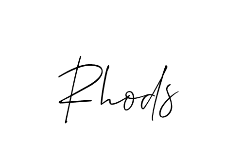 Create a beautiful signature design for name Rhods. With this signature (Allison_Script) fonts, you can make a handwritten signature for free. Rhods signature style 2 images and pictures png