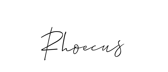 It looks lik you need a new signature style for name Rhoecus. Design unique handwritten (Allison_Script) signature with our free signature maker in just a few clicks. Rhoecus signature style 2 images and pictures png