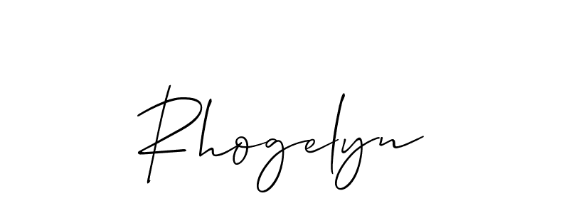 The best way (Allison_Script) to make a short signature is to pick only two or three words in your name. The name Rhogelyn include a total of six letters. For converting this name. Rhogelyn signature style 2 images and pictures png