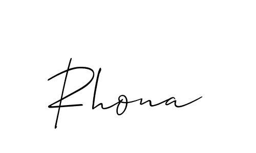 Design your own signature with our free online signature maker. With this signature software, you can create a handwritten (Allison_Script) signature for name Rhona. Rhona signature style 2 images and pictures png