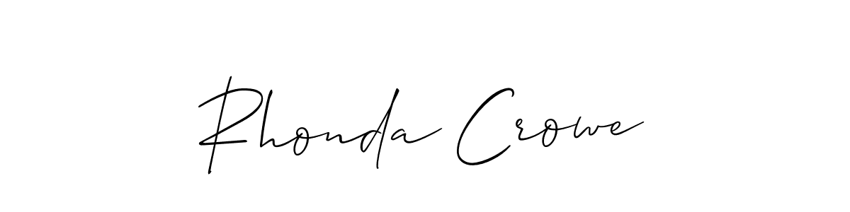 The best way (Allison_Script) to make a short signature is to pick only two or three words in your name. The name Rhonda Crowe include a total of six letters. For converting this name. Rhonda Crowe signature style 2 images and pictures png