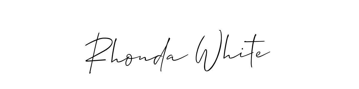 Rhonda White stylish signature style. Best Handwritten Sign (Allison_Script) for my name. Handwritten Signature Collection Ideas for my name Rhonda White. Rhonda White signature style 2 images and pictures png