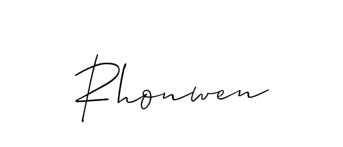 Make a short Rhonwen signature style. Manage your documents anywhere anytime using Allison_Script. Create and add eSignatures, submit forms, share and send files easily. Rhonwen signature style 2 images and pictures png