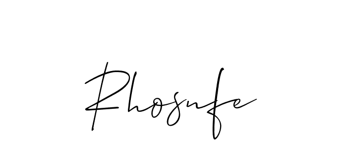 if you are searching for the best signature style for your name Rhosnfe. so please give up your signature search. here we have designed multiple signature styles  using Allison_Script. Rhosnfe signature style 2 images and pictures png