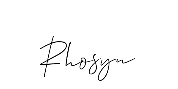 How to make Rhosyn name signature. Use Allison_Script style for creating short signs online. This is the latest handwritten sign. Rhosyn signature style 2 images and pictures png