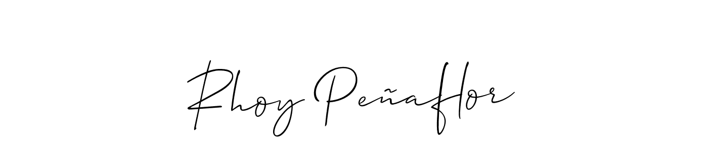 if you are searching for the best signature style for your name Rhoy Peñaflor. so please give up your signature search. here we have designed multiple signature styles  using Allison_Script. Rhoy Peñaflor signature style 2 images and pictures png