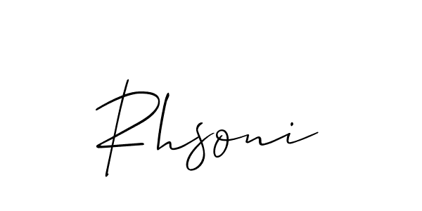 You should practise on your own different ways (Allison_Script) to write your name (Rhsoni) in signature. don't let someone else do it for you. Rhsoni signature style 2 images and pictures png