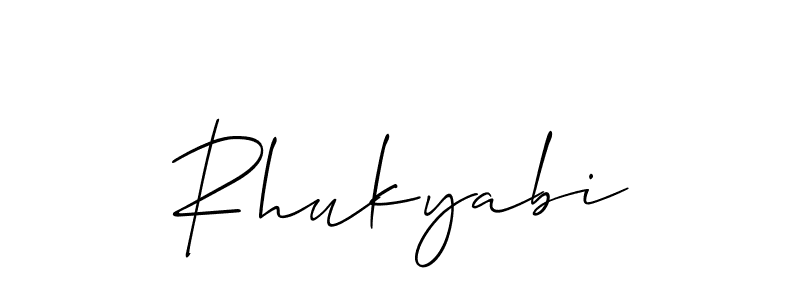Design your own signature with our free online signature maker. With this signature software, you can create a handwritten (Allison_Script) signature for name Rhukyabi. Rhukyabi signature style 2 images and pictures png