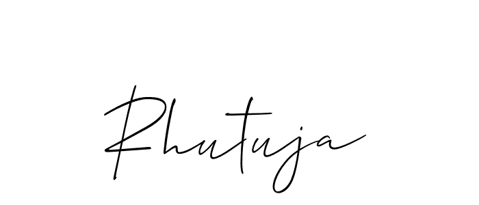 This is the best signature style for the Rhutuja name. Also you like these signature font (Allison_Script). Mix name signature. Rhutuja signature style 2 images and pictures png