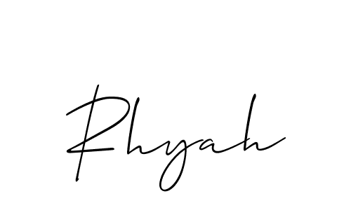 Rhyah stylish signature style. Best Handwritten Sign (Allison_Script) for my name. Handwritten Signature Collection Ideas for my name Rhyah. Rhyah signature style 2 images and pictures png
