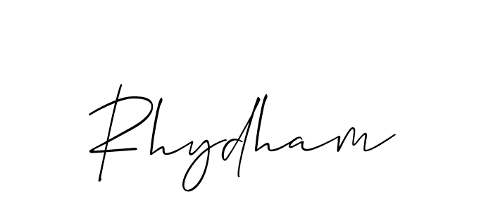How to make Rhydham name signature. Use Allison_Script style for creating short signs online. This is the latest handwritten sign. Rhydham signature style 2 images and pictures png