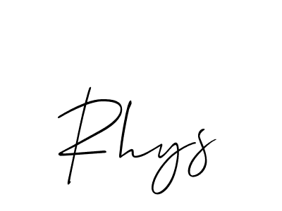 Design your own signature with our free online signature maker. With this signature software, you can create a handwritten (Allison_Script) signature for name Rhys. Rhys signature style 2 images and pictures png