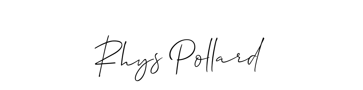 Also You can easily find your signature by using the search form. We will create Rhys Pollard name handwritten signature images for you free of cost using Allison_Script sign style. Rhys Pollard signature style 2 images and pictures png