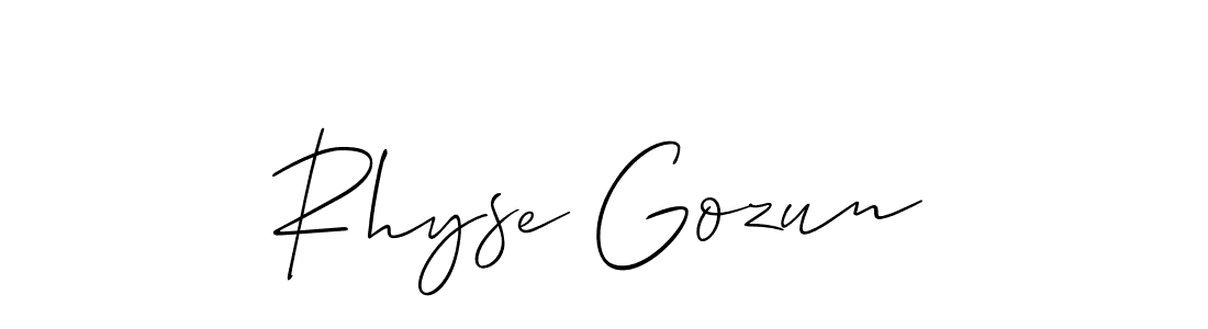 How to make Rhyse Gozun name signature. Use Allison_Script style for creating short signs online. This is the latest handwritten sign. Rhyse Gozun signature style 2 images and pictures png