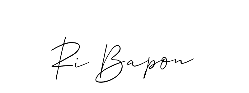 Create a beautiful signature design for name Ri Bapon. With this signature (Allison_Script) fonts, you can make a handwritten signature for free. Ri Bapon signature style 2 images and pictures png