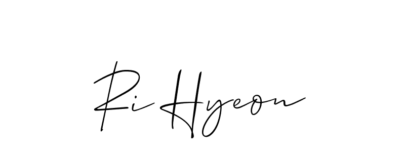 How to Draw Ri Hyeon signature style? Allison_Script is a latest design signature styles for name Ri Hyeon. Ri Hyeon signature style 2 images and pictures png