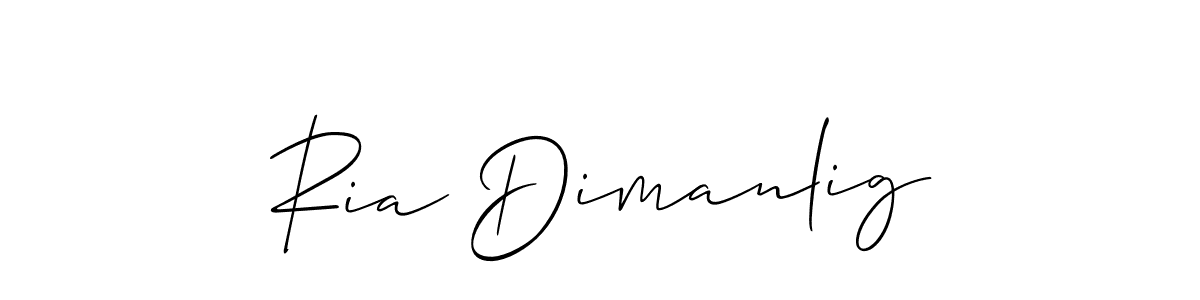 How to Draw Ria Dimanlig signature style? Allison_Script is a latest design signature styles for name Ria Dimanlig. Ria Dimanlig signature style 2 images and pictures png