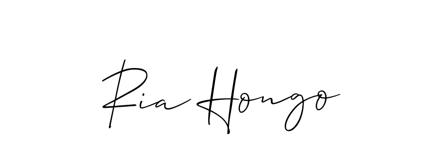 It looks lik you need a new signature style for name Ria Hongo. Design unique handwritten (Allison_Script) signature with our free signature maker in just a few clicks. Ria Hongo signature style 2 images and pictures png