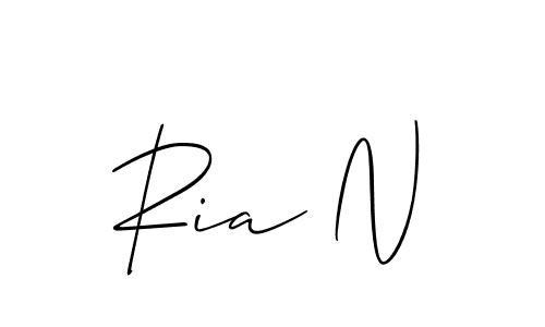 How to make Ria N signature? Allison_Script is a professional autograph style. Create handwritten signature for Ria N name. Ria N signature style 2 images and pictures png