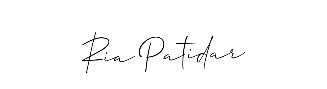 You should practise on your own different ways (Allison_Script) to write your name (Ria Patidar) in signature. don't let someone else do it for you. Ria Patidar signature style 2 images and pictures png