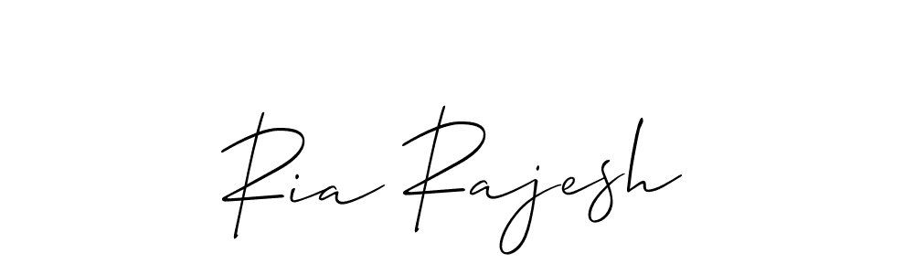 Use a signature maker to create a handwritten signature online. With this signature software, you can design (Allison_Script) your own signature for name Ria Rajesh. Ria Rajesh signature style 2 images and pictures png